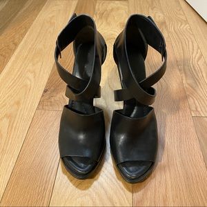 Alexander Wang black high heels leather sandals size 39 1/2